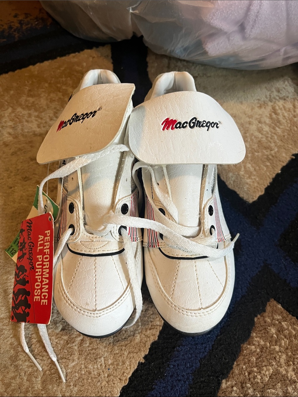 McGregor Kids White Sneakers with Red Logo